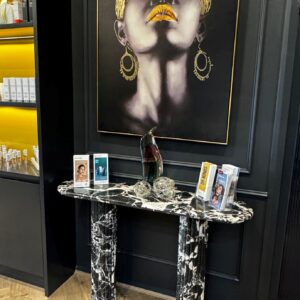 black marble console table